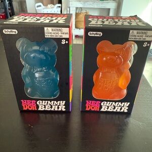 Needoh Gummy Bear 2pk Blue + Orange